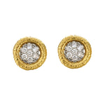 Seven Diamond River Washed Studs in Yellow Gold