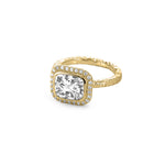 Solitaire Square Diamond Ring in Yellow Gold