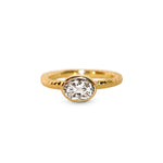 Solitaire Oval Diamond Ring in Yellow Gold