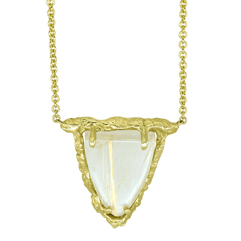 The Golden Quartz Shield Necklace